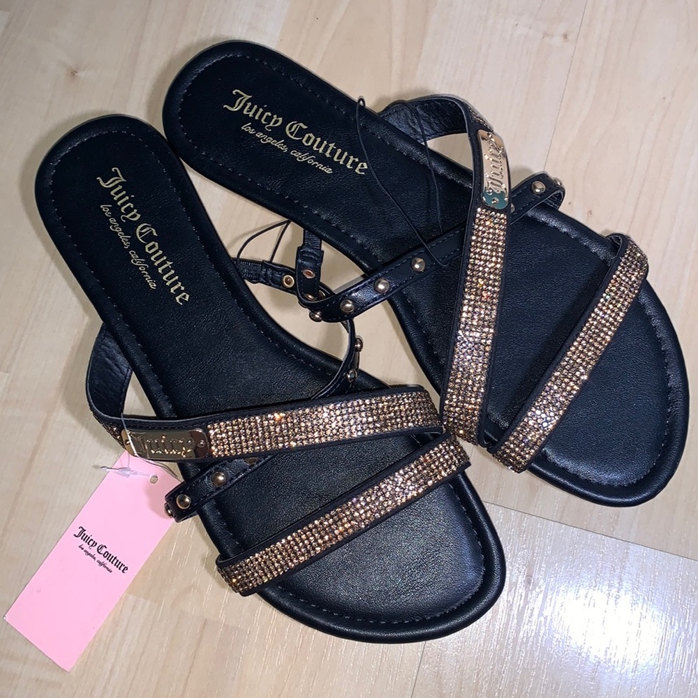 JUICY COUTURE ZETA Bling Strappy Flat Slides